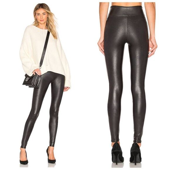 Spanx Faux Leather Leggings in Black Sz XL - Picture 1 of 9